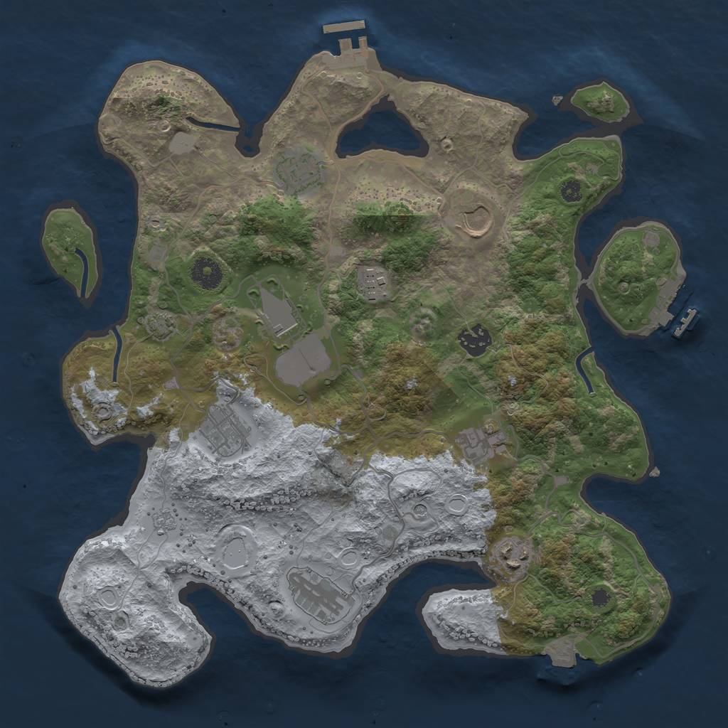 Rust Map: Procedural Map, Size: 3503, Seed: 2147483647, 17 Monuments