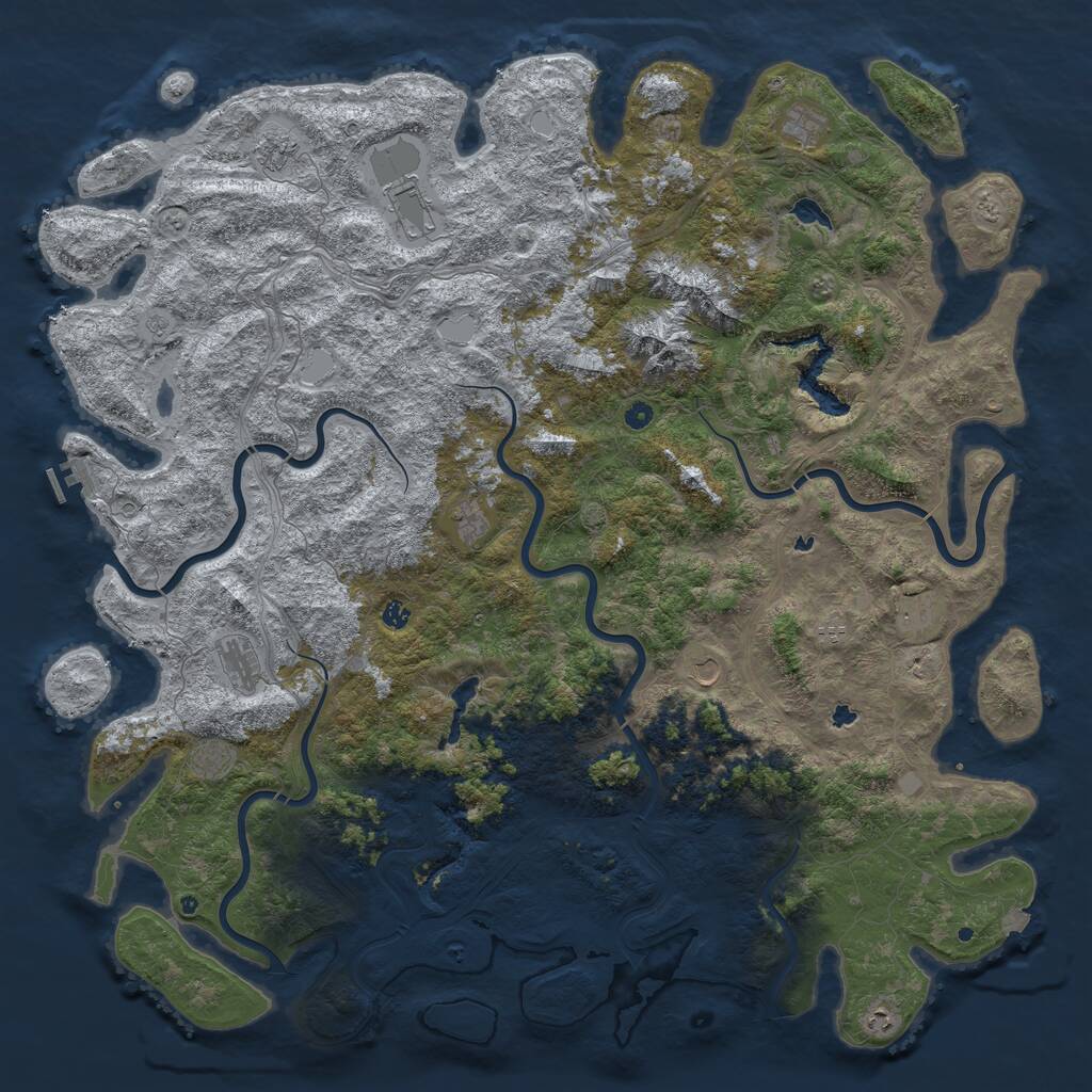 Rust Map: Procedural Map, Size: 6000, Seed: 1779520994, 16 Monuments