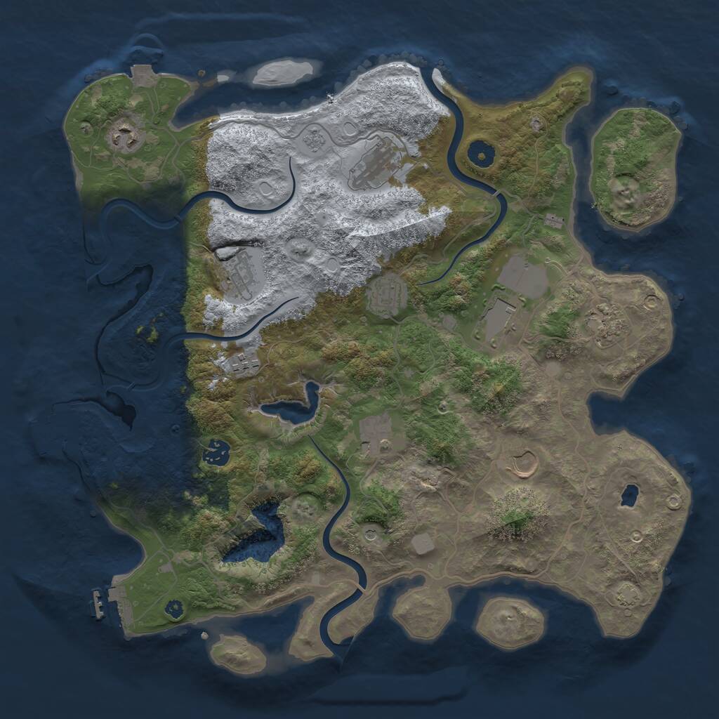 Rust Map: Procedural Map, Size: 4000, Seed: 1593910974, 16 Monuments