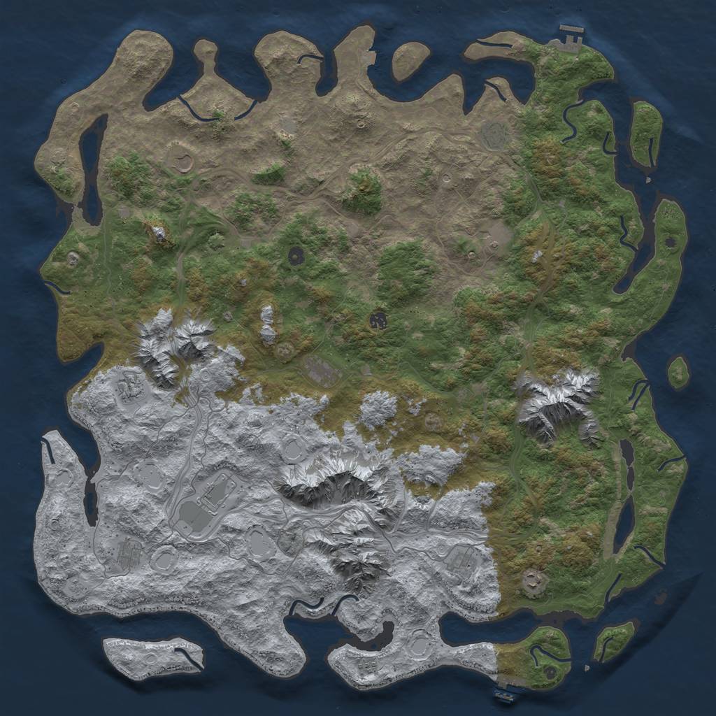 Rust Map: Procedural Map, Size: 6000, Seed: 888888800, 19 Monuments