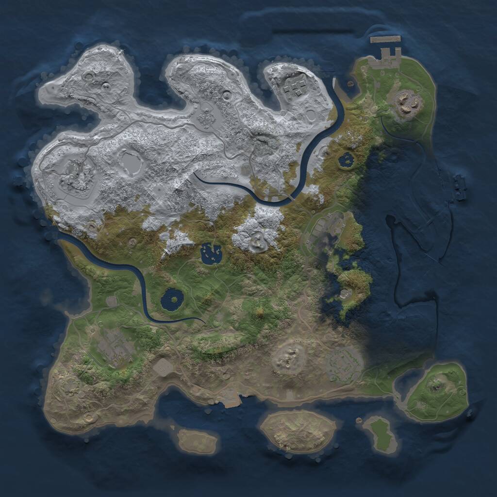 Rust Map: Procedural Map, Size: 3300, Seed: 152054264, 13 Monuments
