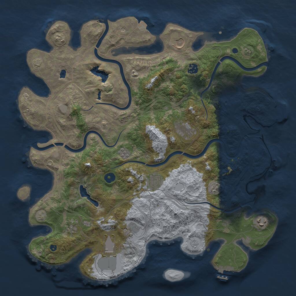 Rust Map: Procedural Map, Size: 4250, Seed: 1982069651, 15 Monuments