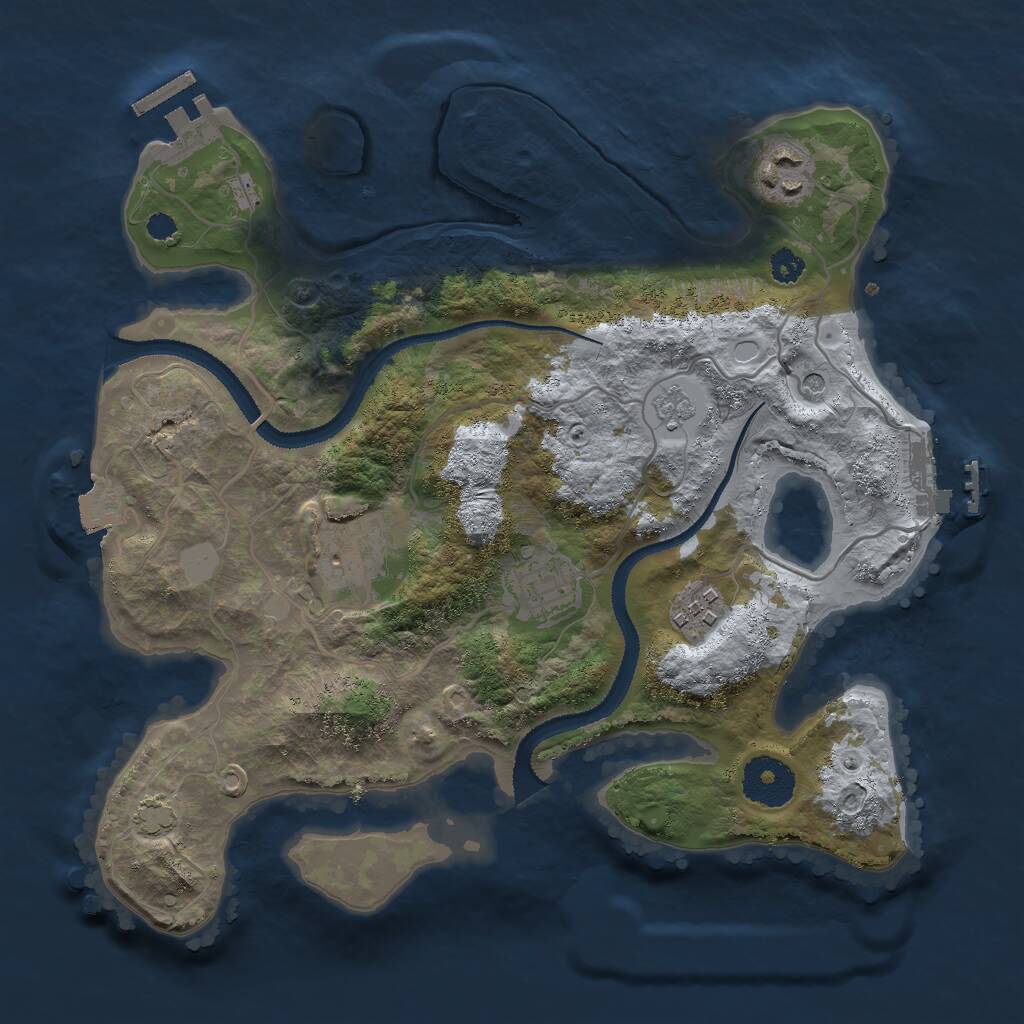 Rust Map: Procedural Map, Size: 3000, Seed: 1683342993, 10 Monuments