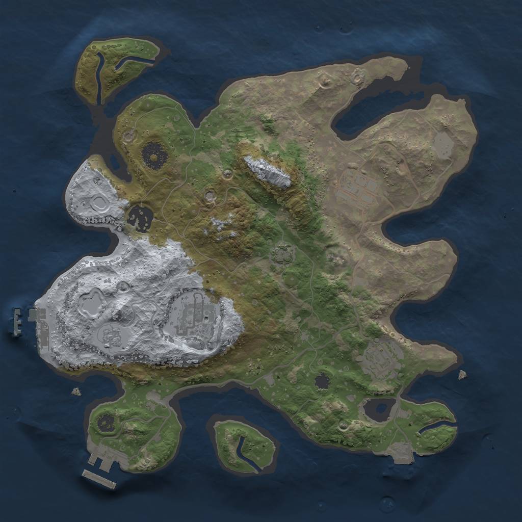 Rust Map: Procedural Map, Size: 3000, Seed: 1580074228, 11 Monuments