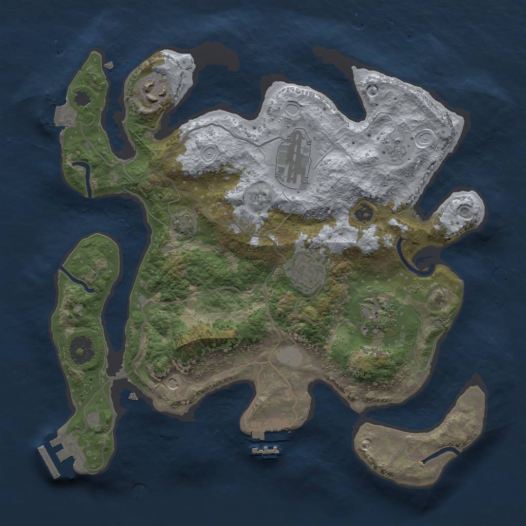 Rust Map: Procedural Map, Size: 3000, Seed: 442666478, 12 Monuments