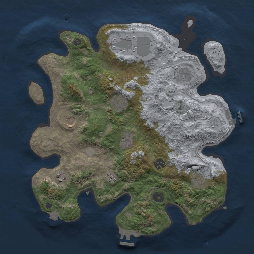 Rust Map: Procedural Map, Size: 3500, Seed: 1659160625, 16 Monuments