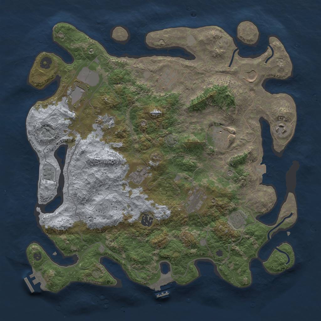 Rust Map: Procedural Map, Size: 4000, Seed: 1949899391, 19 Monuments
