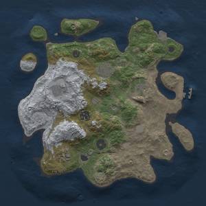 Thumbnail Rust Map: Procedural Map, Size: 3000, Seed: 22361297, 12 Monuments