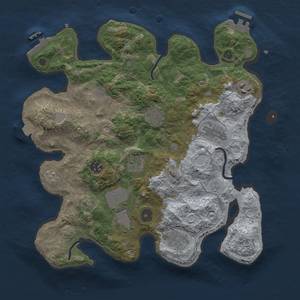 Thumbnail Rust Map: Procedural Map, Size: 3500, Seed: 1378808811, 17 Monuments