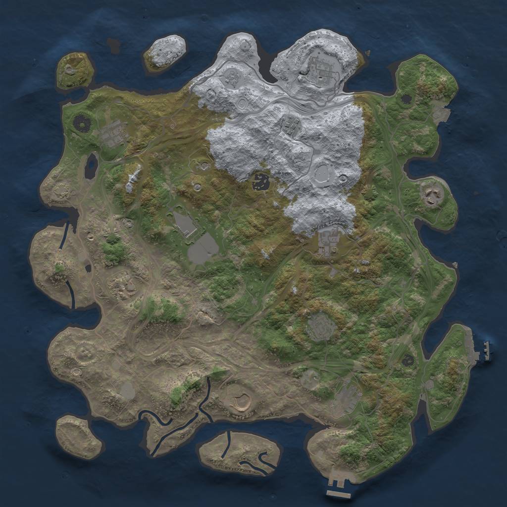 Rust Map: Procedural Map, Size: 4250, Seed: 1825398827, 19 Monuments