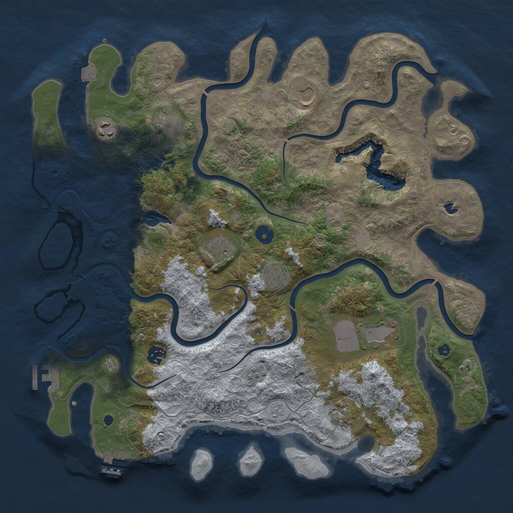 Rust Map: Procedural Map, Size: 4200, Seed: 28933, 15 Monuments