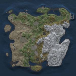 Thumbnail Rust Map: Procedural Map, Size: 3500, Seed: 1327692596, 16 Monuments