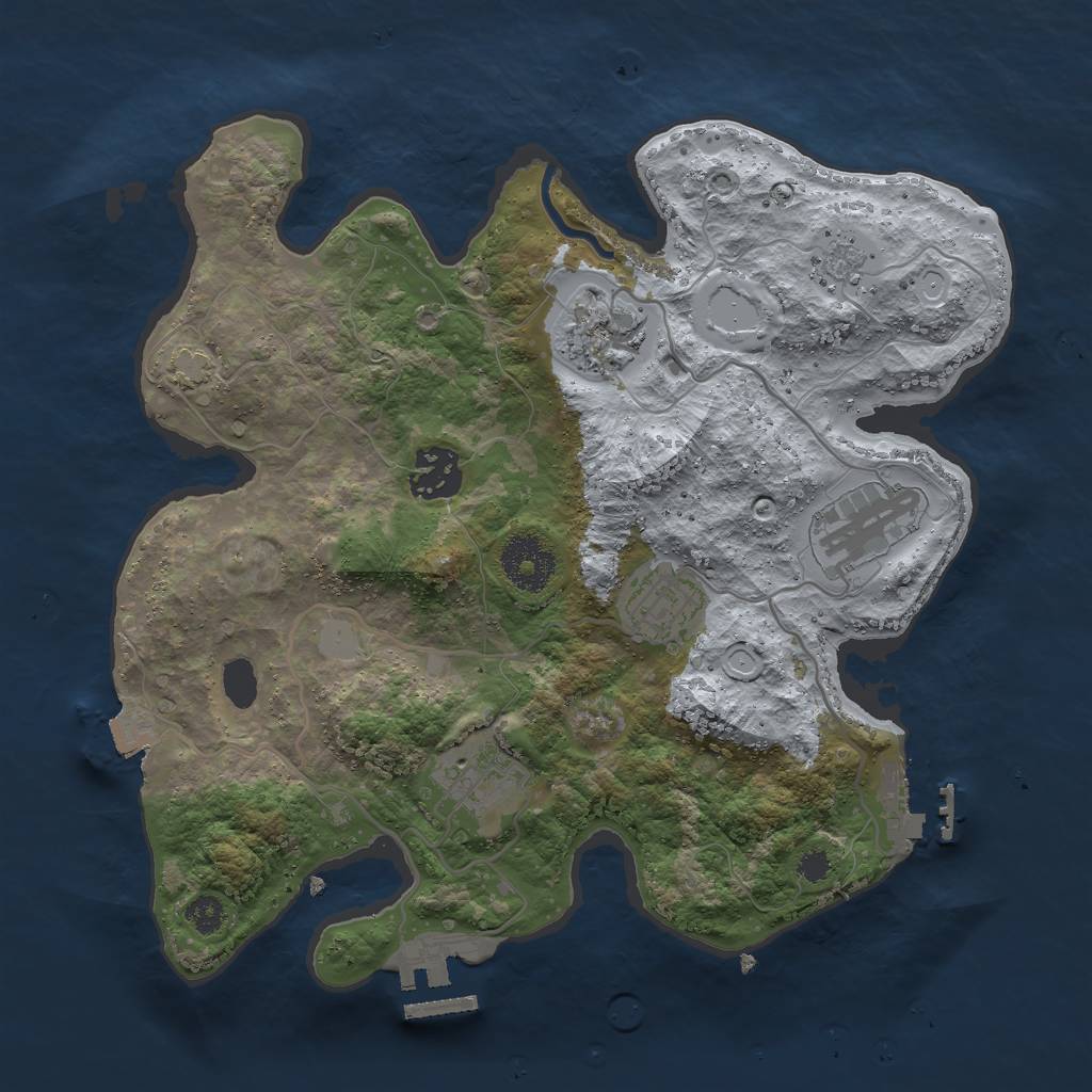 Rust Map: Procedural Map, Size: 3000, Seed: 1622727756, 12 Monuments