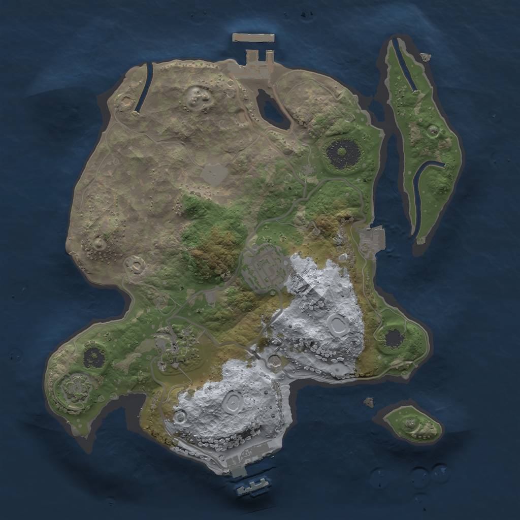 Rust Map: Procedural Map, Size: 2500, Seed: 5324754, 9 Monuments