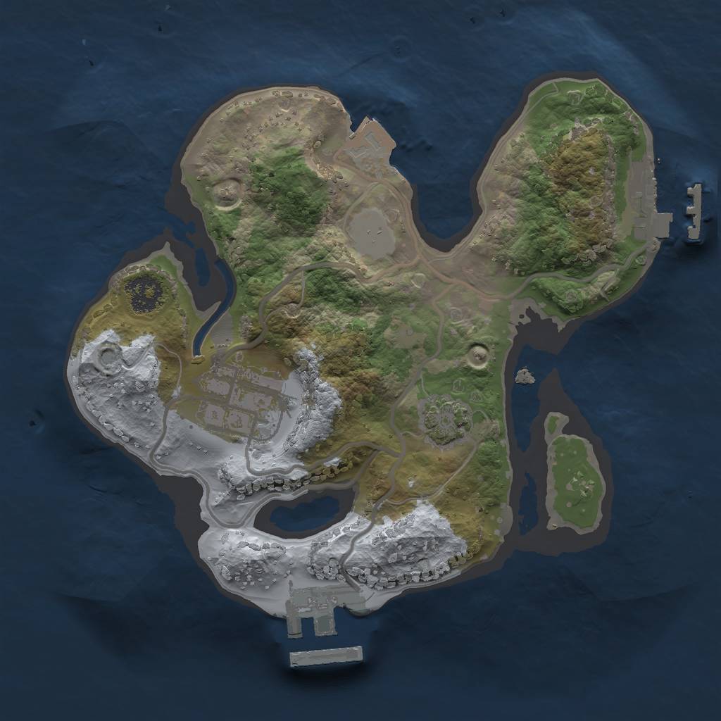 Rust Map: Procedural Map, Size: 2000, Seed: 1042881859, 7 Monuments