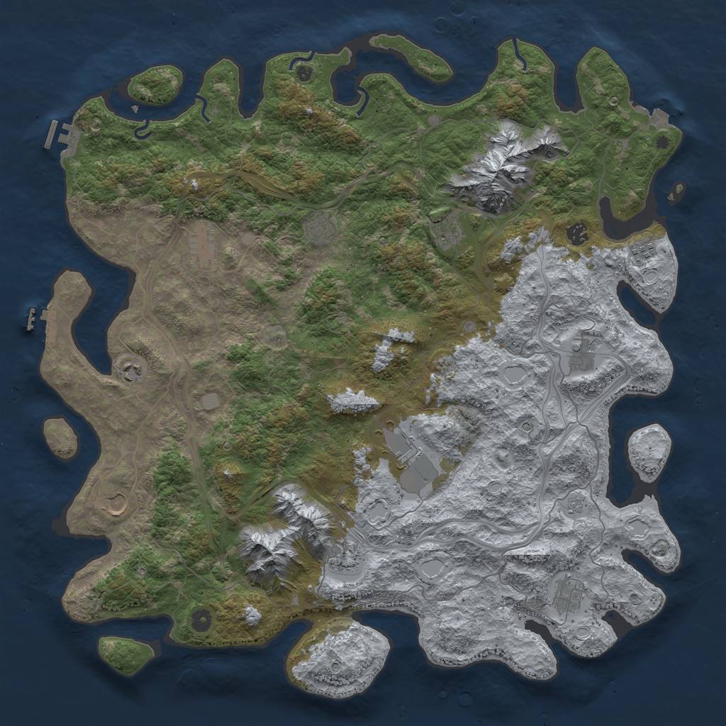 Rust Map: Procedural Map, Size: 5000, Seed: 251215, 19 Monuments