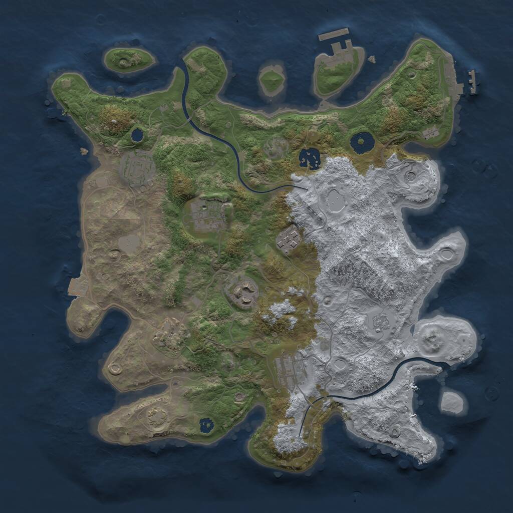 Rust Map: Procedural Map, Size: 3400, Seed: 1914859015, 13 Monuments