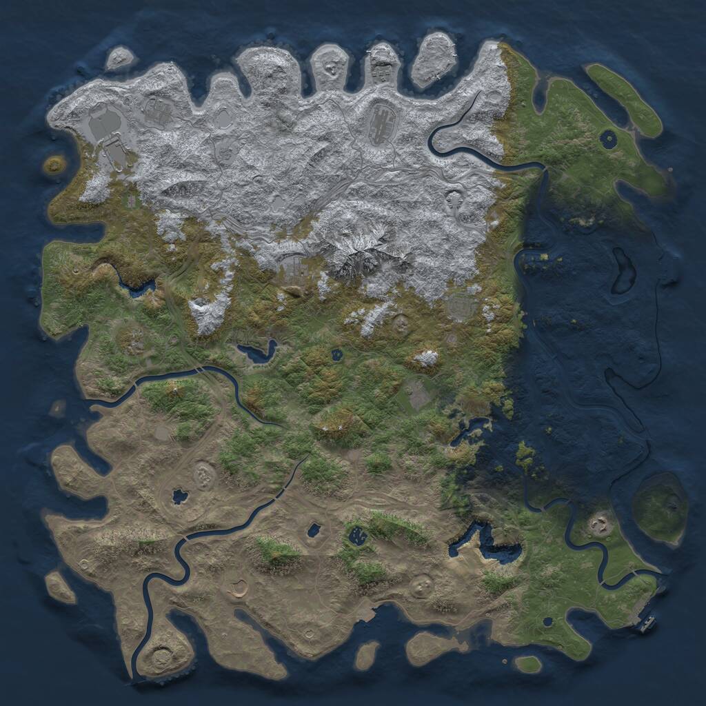 Rust Map: Procedural Map, Size: 6000, Seed: 178771234, 17 Monuments