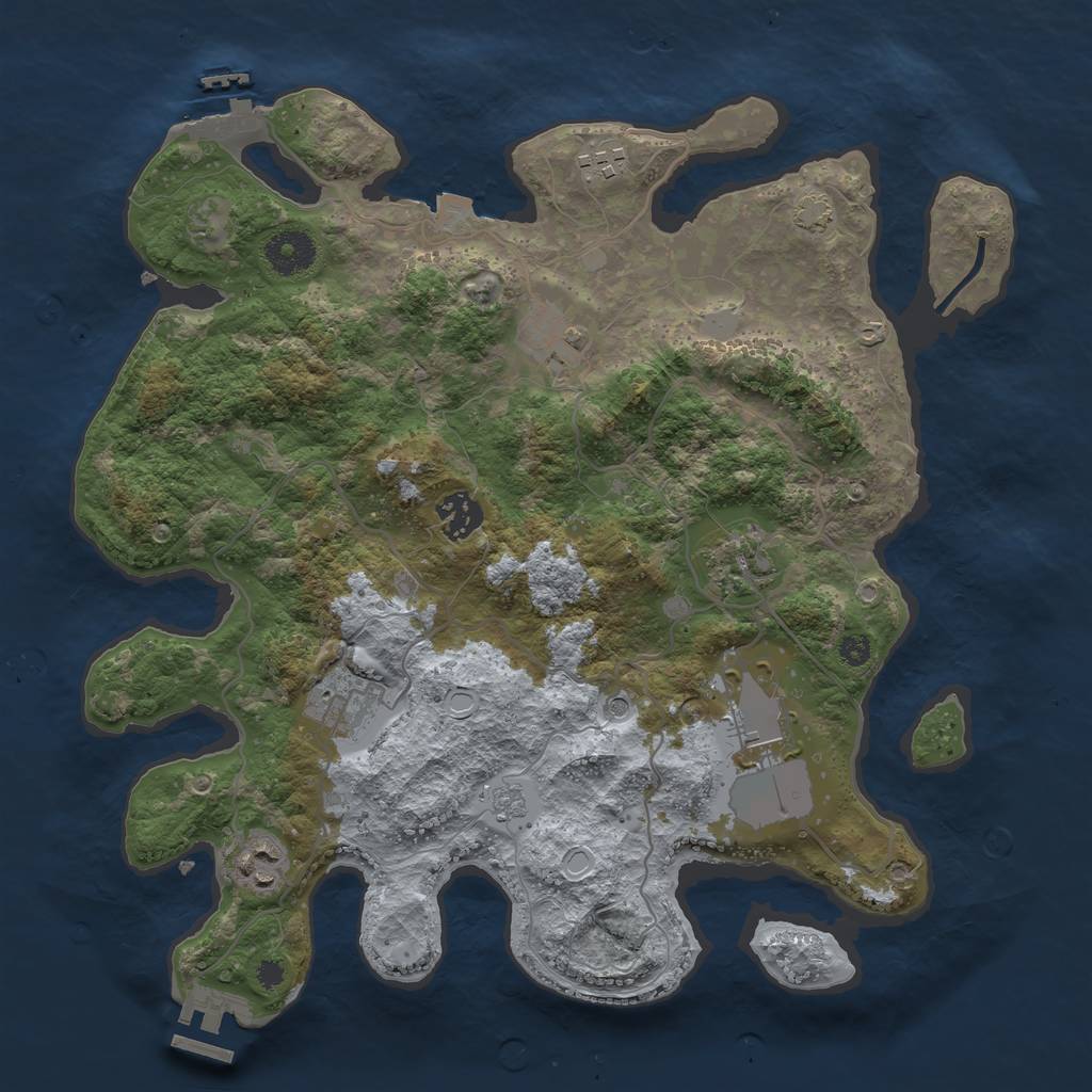 Rust Map: Procedural Map, Size: 3500, Seed: 46821312, 15 Monuments