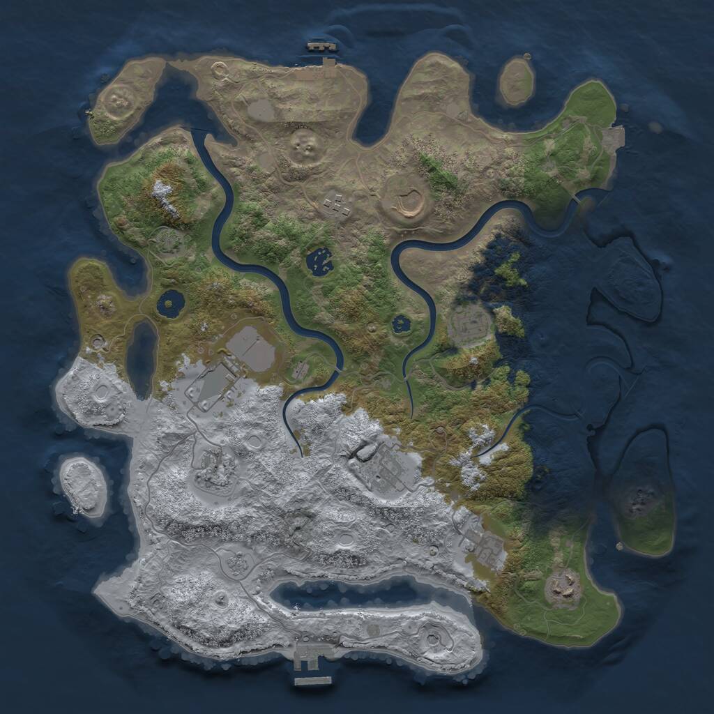 Rust Map: Procedural Map, Size: 3900, Seed: 1660, 15 Monuments