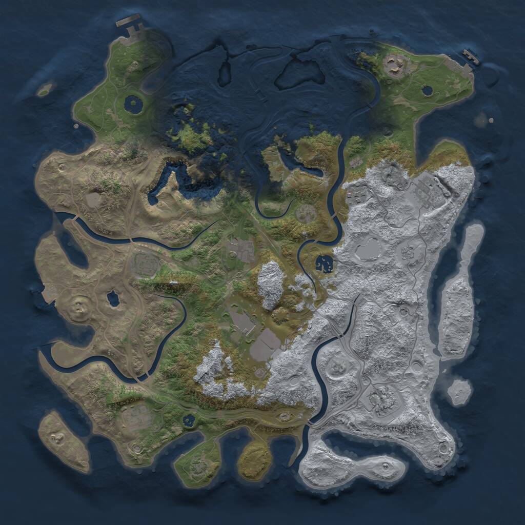 Rust Map: Procedural Map, Size: 4250, Seed: 23029, 15 Monuments