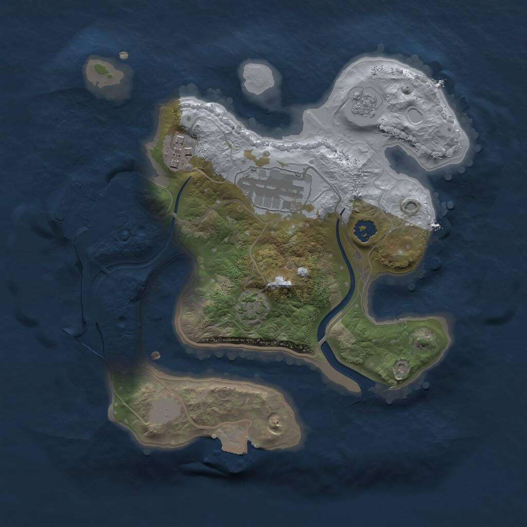Rust Map: Procedural Map, Size: 2400, Seed: 1798241764, 6 Monuments