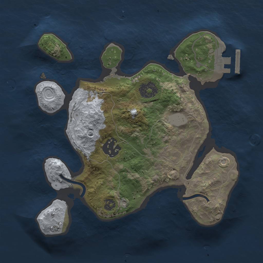 Rust Map: Procedural Map, Size: 2200, Seed: 1909338102, 5 Monuments