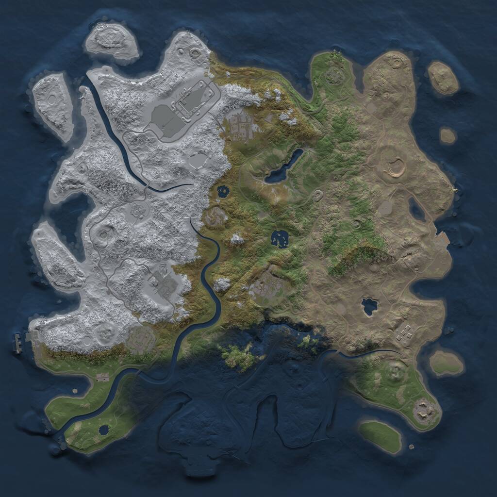 Rust Map: Procedural Map, Size: 4000, Seed: 742610512, 15 Monuments