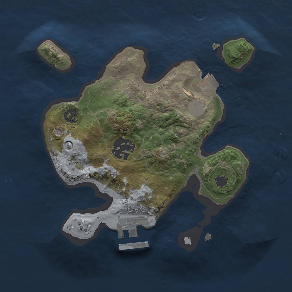 Rust Map: Procedural Map, Size: 2000, Seed: 251499457, 5 Monuments