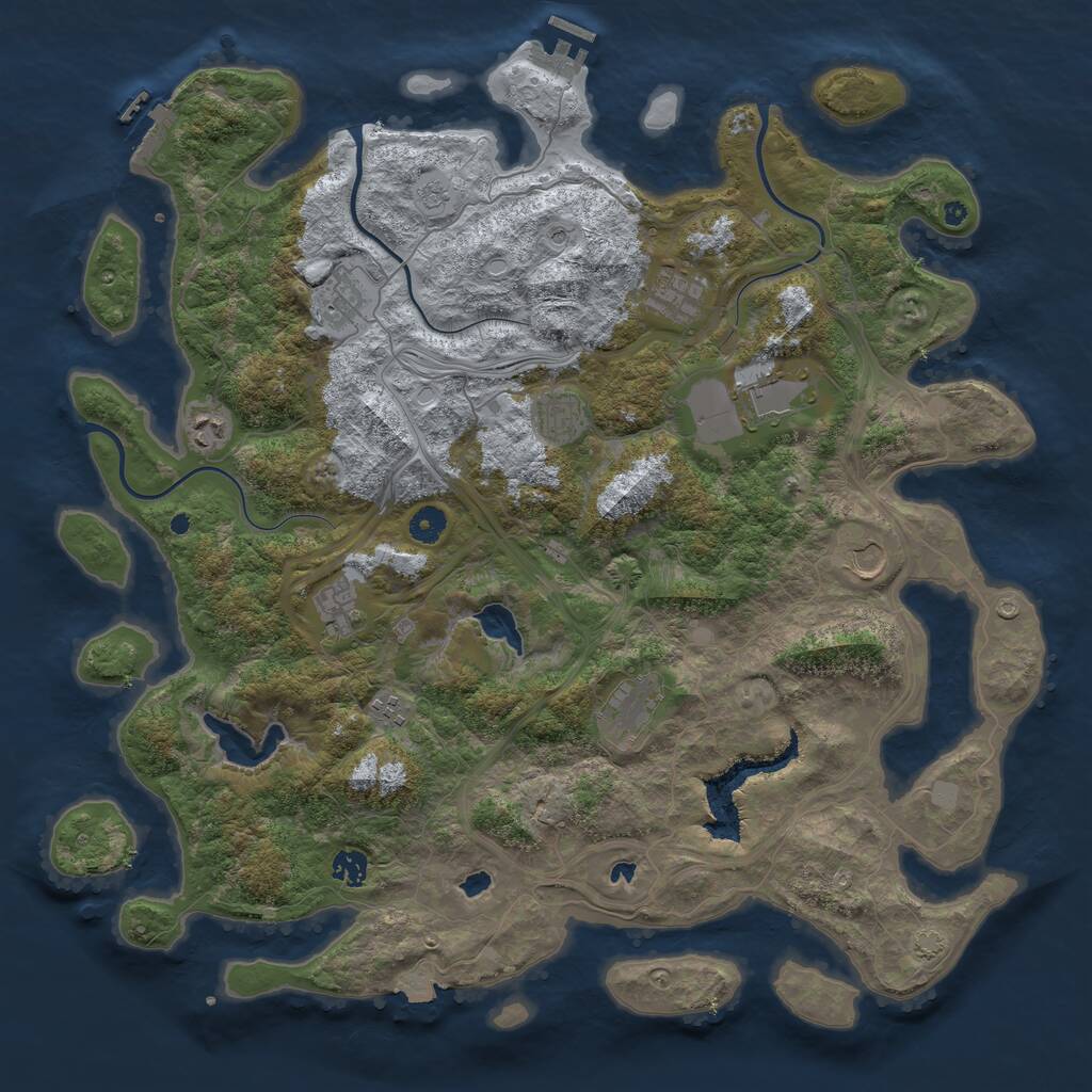 Rust Map: Procedural Map, Size: 4500, Seed: 1673665416, 16 Monuments