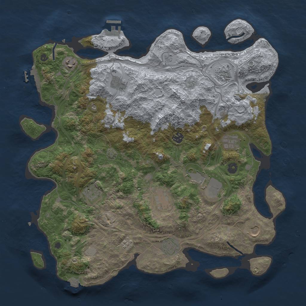 Rust Map: Procedural Map, Size: 4250, Seed: 1273602264, 19 Monuments