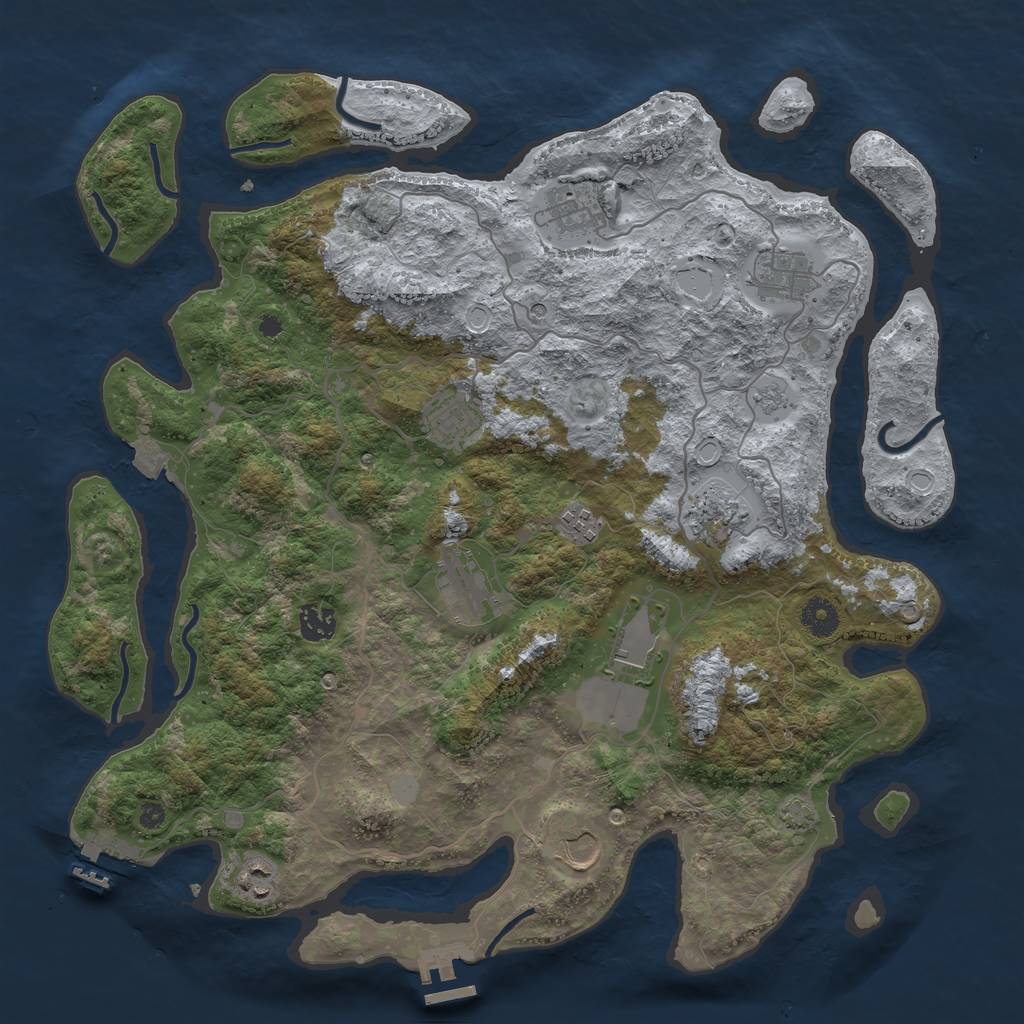 Rust Map: Procedural Map, Size: 4000, Seed: 940107213, 18 Monuments