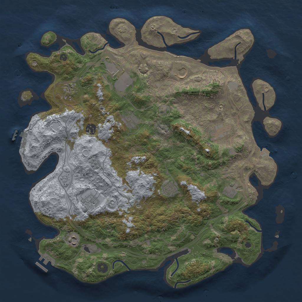 Rust Map: Procedural Map, Size: 4250, Seed: 2132254437, 19 Monuments