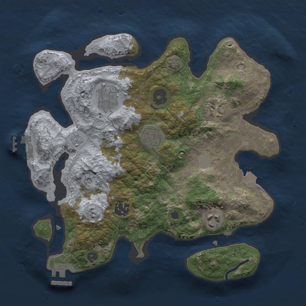 Rust Map: Procedural Map, Size: 3000, Seed: 1458146931, 13 Monuments
