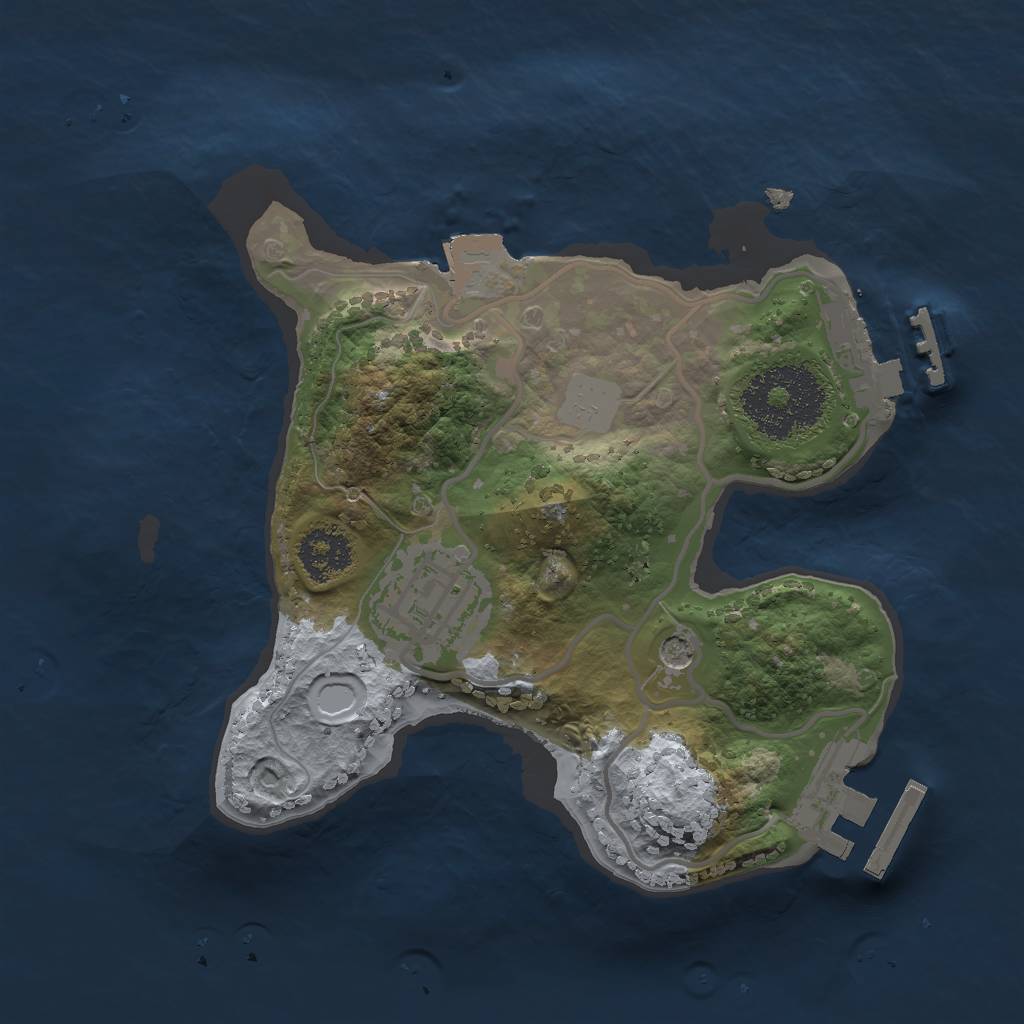 Rust Map: Procedural Map, Size: 2000, Seed: 288731457, 7 Monuments