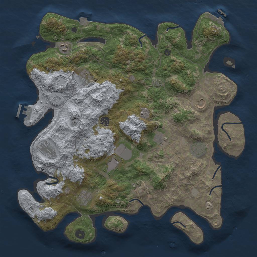 Rust Map: Procedural Map, Size: 4000, Seed: 24241, 19 Monuments