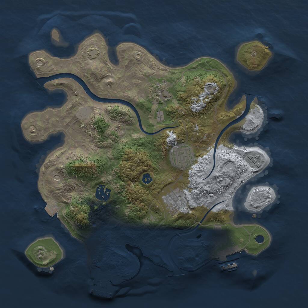 Rust Map: Procedural Map, Size: 3000, Seed: 31441, 10 Monuments