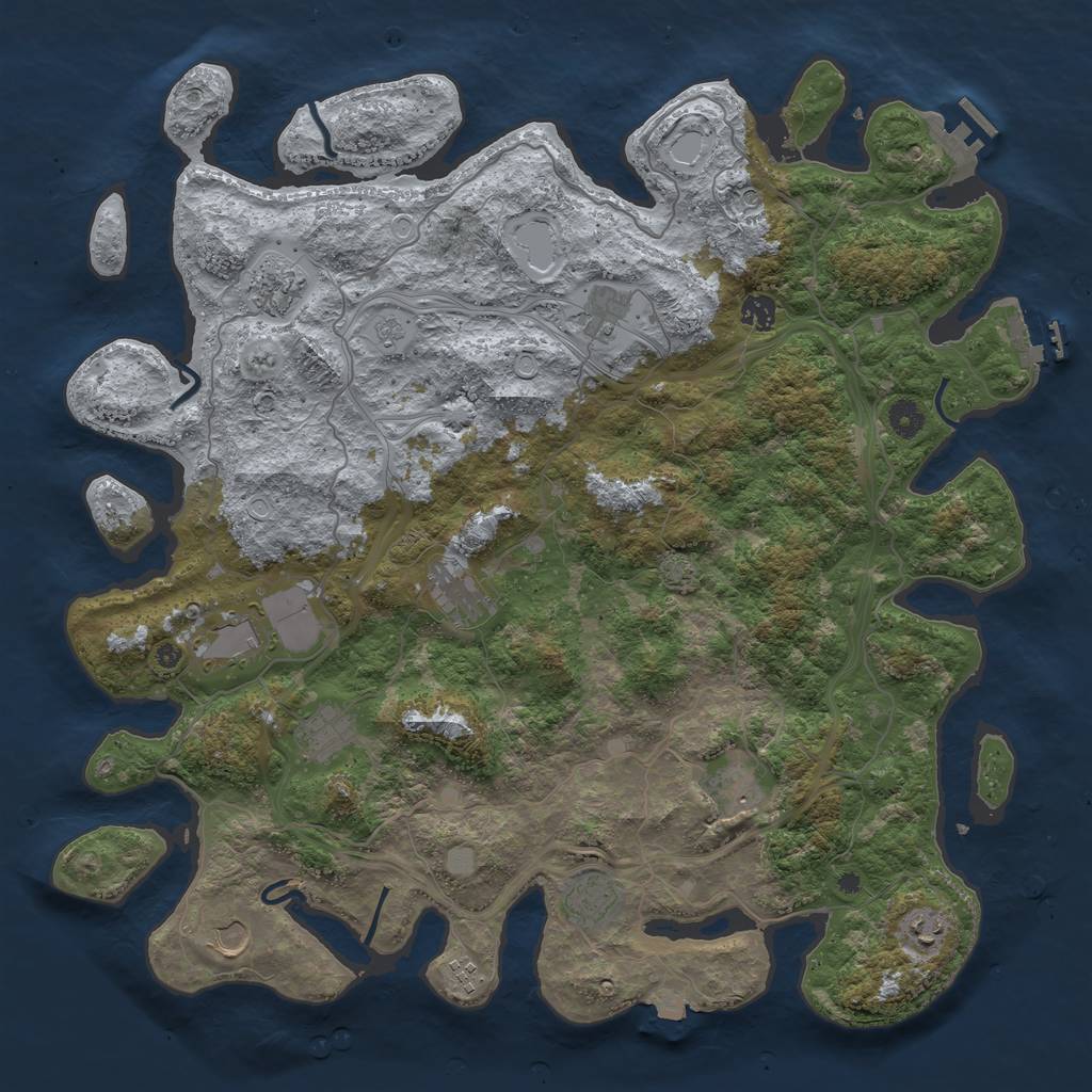 Rust Map: Procedural Map, Size: 4500, Seed: 511788325, 19 Monuments