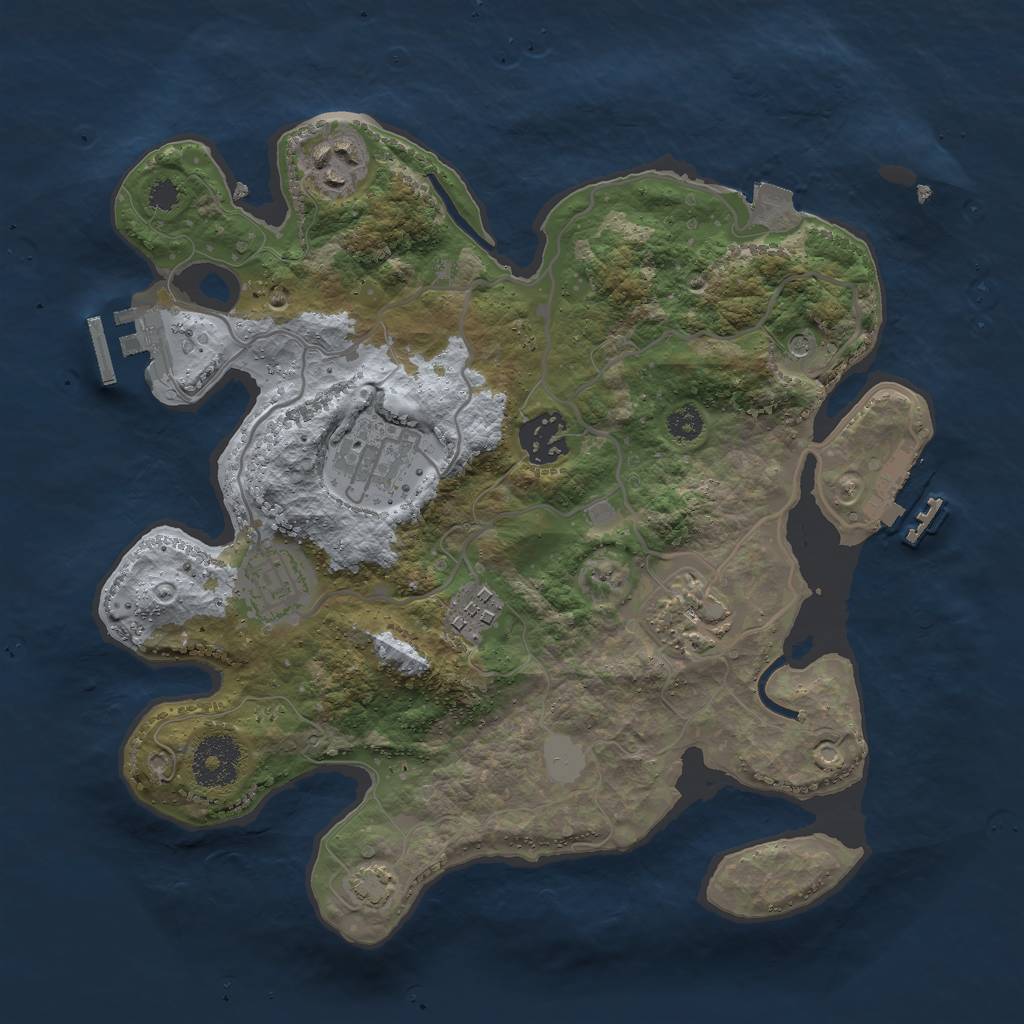 Rust Map: Procedural Map, Size: 3000, Seed: 24211, 13 Monuments