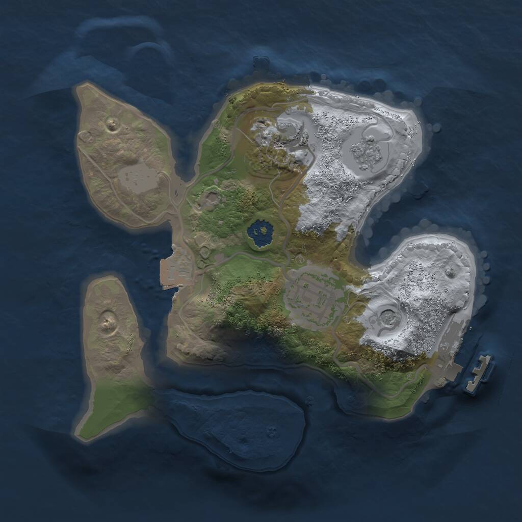Rust Map: Procedural Map, Size: 2000, Seed: 1572309146, 6 Monuments