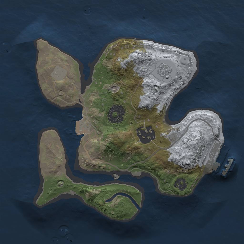 Rust Map: Procedural Map, Size: 2000, Seed: 1572309146, 6 Monuments