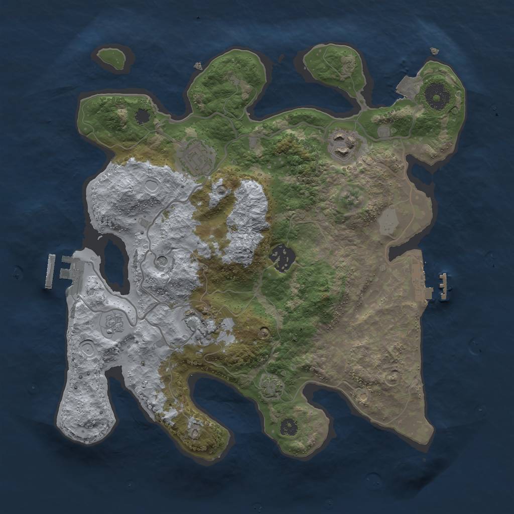 Rust Map: Procedural Map, Size: 3000, Seed: 87712, 12 Monuments