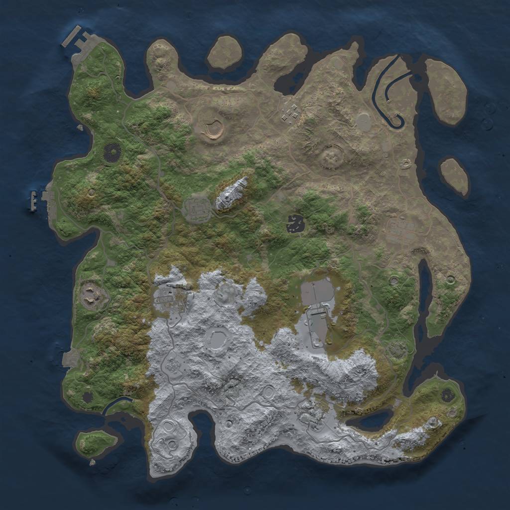 Rust Map: Procedural Map, Size: 4000, Seed: 177183703, 17 Monuments