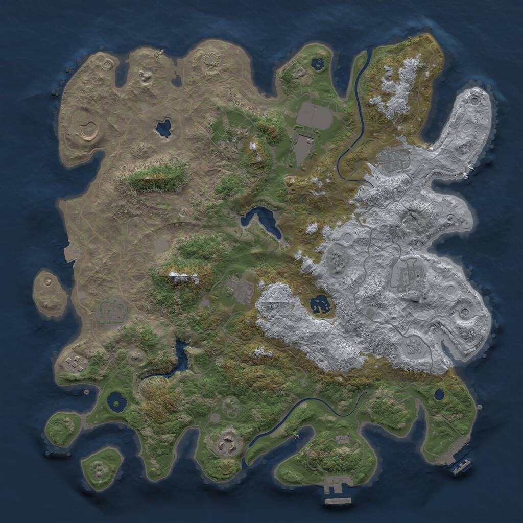 Rust Map: Procedural Map, Size: 4000, Seed: 1118920187, 16 Monuments