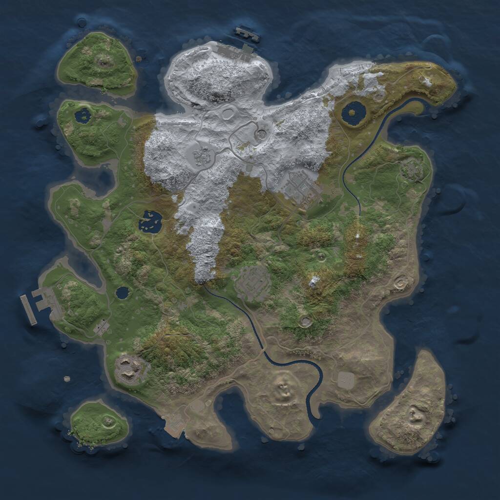 Rust Map: Procedural Map, Size: 3200, Seed: 1560524949, 10 Monuments