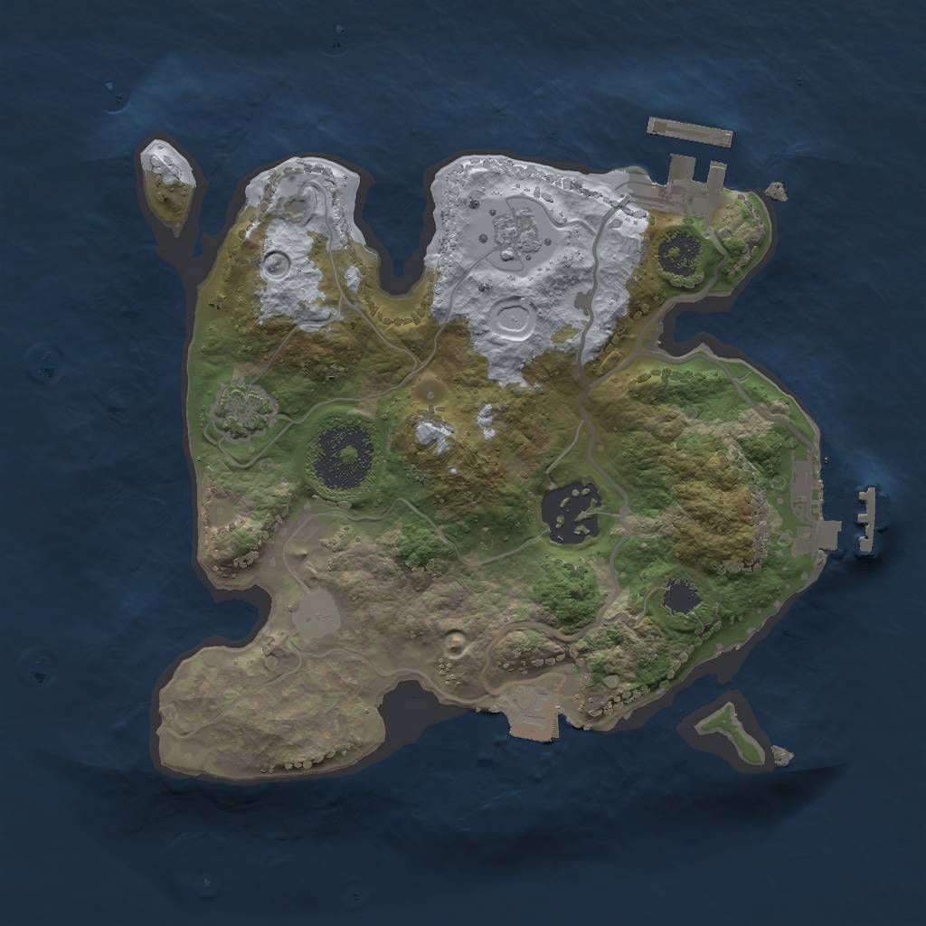 Rust Map: Procedural Map, Size: 2200, Seed: 2654810, 8 Monuments