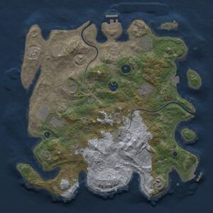 Thumbnail Rust Map: Procedural Map, Size: 3500, Seed: 832432502, 14 Monuments