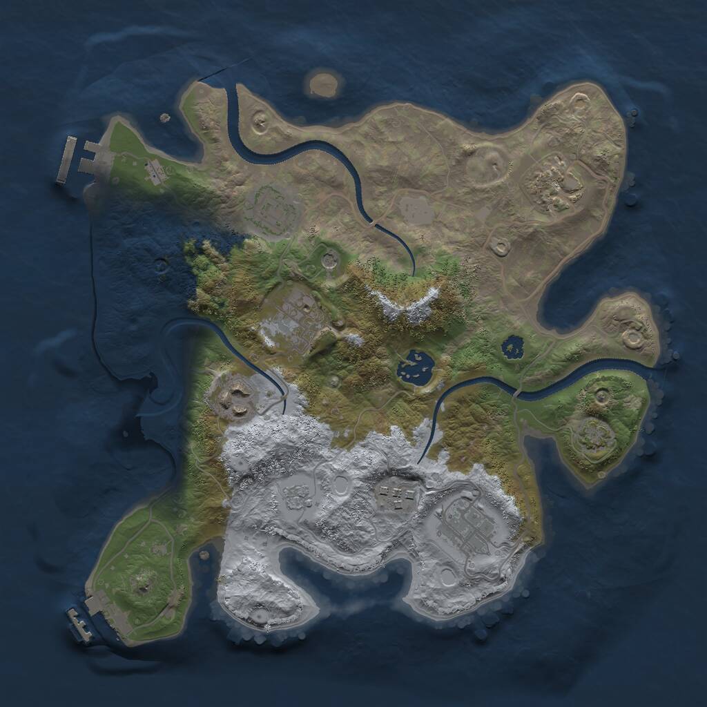 Rust Map: Procedural Map, Size: 3000, Seed: 27913, 13 Monuments