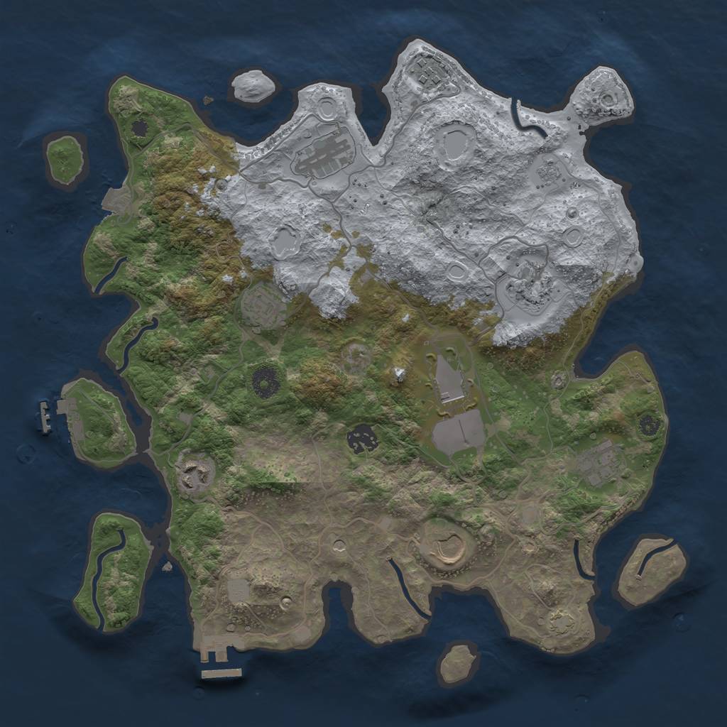 Rust Map: Procedural Map, Size: 3650, Seed: 12691356, 17 Monuments