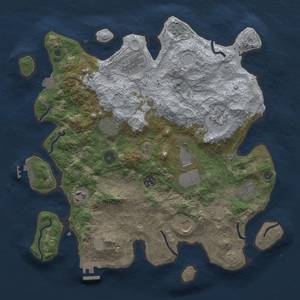 Thumbnail Rust Map: Procedural Map, Size: 3650, Seed: 12691356, 17 Monuments